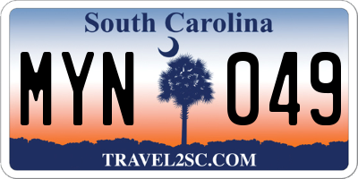 SC license plate MYN049