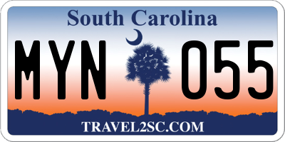 SC license plate MYN055