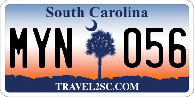 SC license plate MYN056