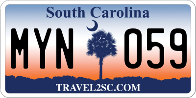 SC license plate MYN059