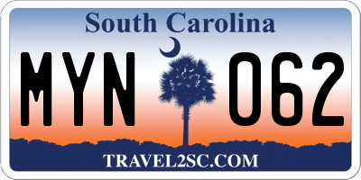 SC license plate MYN062