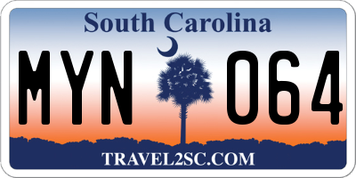 SC license plate MYN064