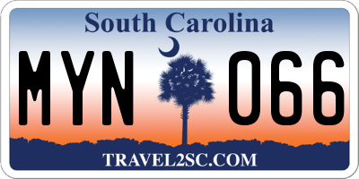 SC license plate MYN066
