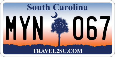 SC license plate MYN067