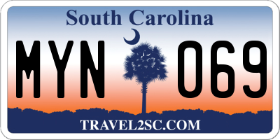 SC license plate MYN069
