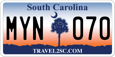 SC license plate MYN070