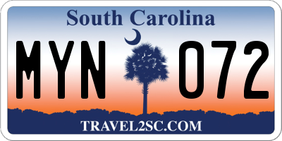 SC license plate MYN072