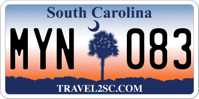 SC license plate MYN083