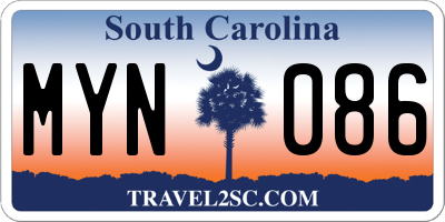 SC license plate MYN086