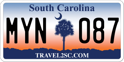 SC license plate MYN087
