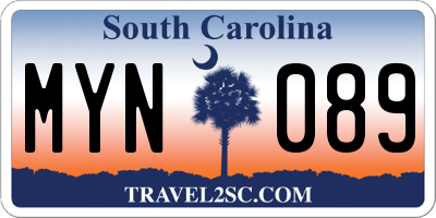 SC license plate MYN089