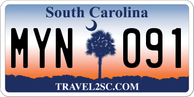 SC license plate MYN091