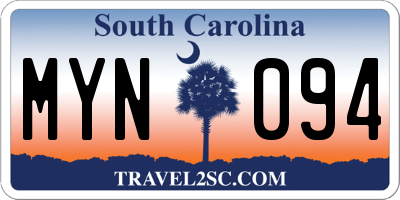SC license plate MYN094