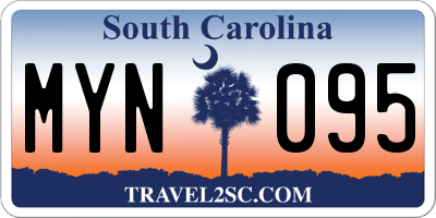 SC license plate MYN095