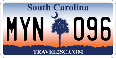 SC license plate MYN096