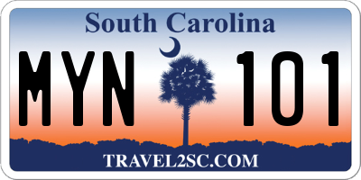 SC license plate MYN101