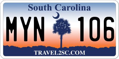 SC license plate MYN106