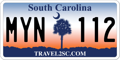 SC license plate MYN112