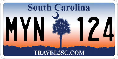 SC license plate MYN124
