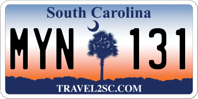 SC license plate MYN131