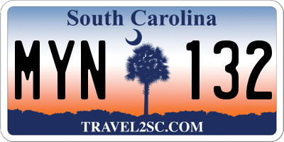 SC license plate MYN132