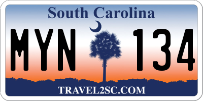 SC license plate MYN134