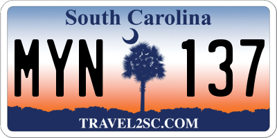 SC license plate MYN137