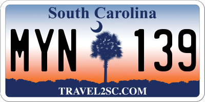 SC license plate MYN139