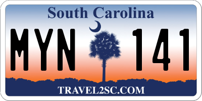 SC license plate MYN141