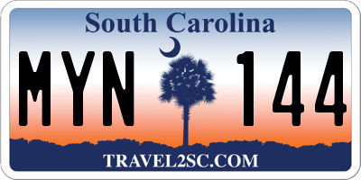 SC license plate MYN144