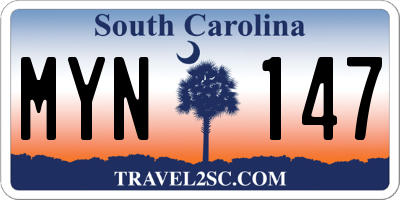 SC license plate MYN147
