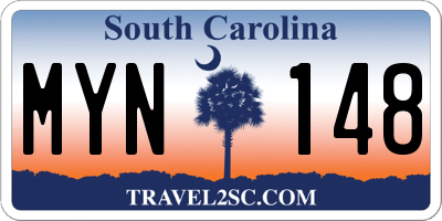 SC license plate MYN148