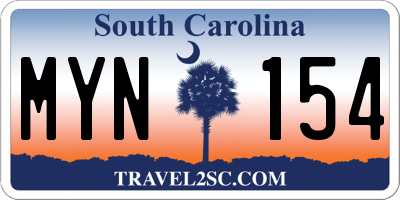 SC license plate MYN154