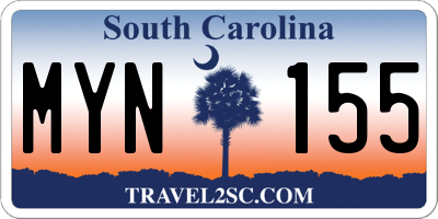 SC license plate MYN155