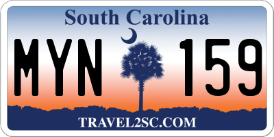 SC license plate MYN159