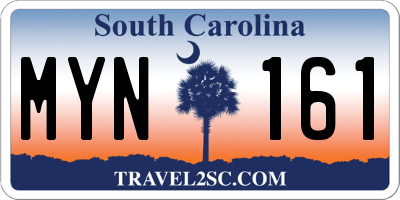 SC license plate MYN161