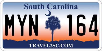 SC license plate MYN164