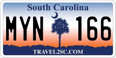 SC license plate MYN166