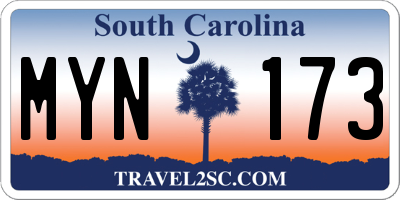 SC license plate MYN173