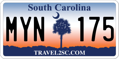 SC license plate MYN175