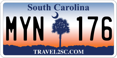 SC license plate MYN176