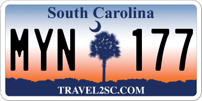 SC license plate MYN177