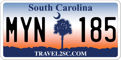 SC license plate MYN185