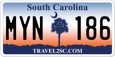 SC license plate MYN186