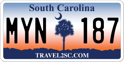SC license plate MYN187