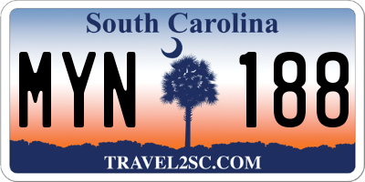 SC license plate MYN188
