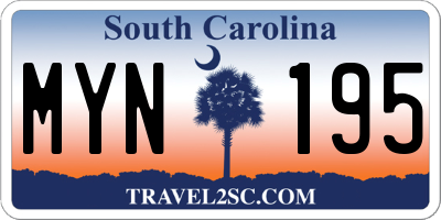 SC license plate MYN195