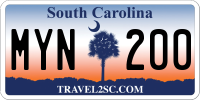 SC license plate MYN200