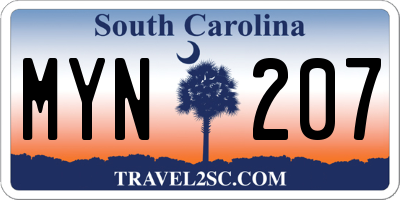 SC license plate MYN207