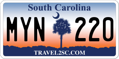 SC license plate MYN220
